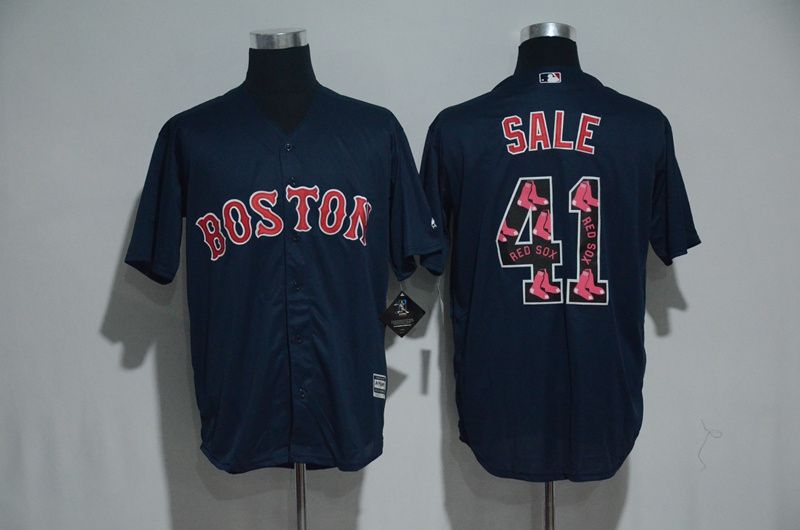 Men Boston Red Sox #41 Chris Sale Blue 2017 Spring Training MLB Jerseys